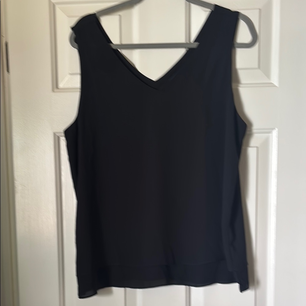 Ann Taylor Factory Black Tank Top V-Neck